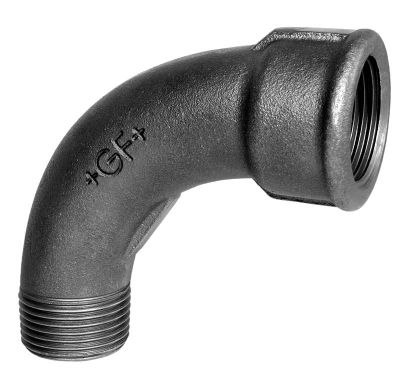 Georg Fischer Lang bøjning 90° sort 1.1/4'' muffe-nippel