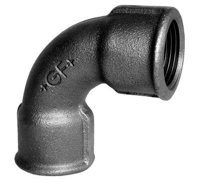 Georg Fischer Kort bøjning 90° sort 1/2'' muffe-muffe