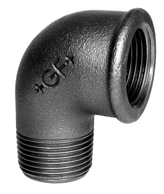 Georg Fischer vinkel 90° sort 2'' muffe-nippel