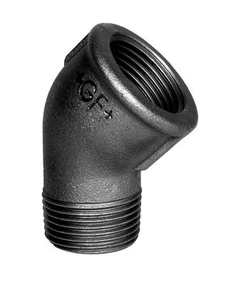 Georg Fischer kort vinkel 45° sort 1/2'' muffe-nippel