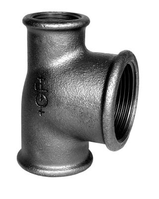 Georg Fischer tee 90° sort reduceret 3/4-1/2-3/8''