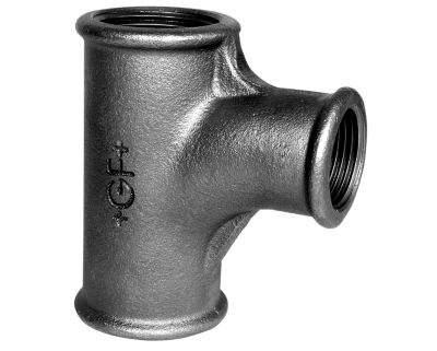 Georg Fischer strømtee 90° sort reduceret 1-1/2''