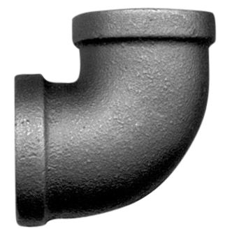 NPT Vinkel 1/2". A 105 N 3000 LBS. 90 gr. Sort