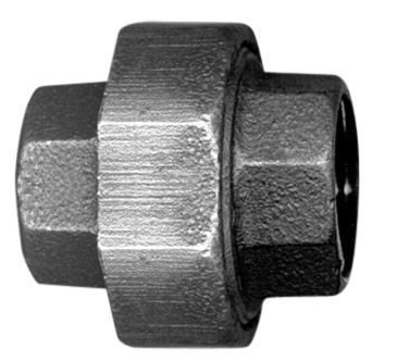 NPT Union 1/4". A105 N 3000 LBS. Muffe-muffe. Sort