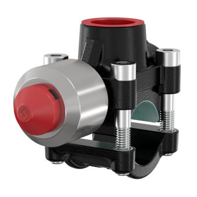 Flamco T-Plus anboringstee DN20. 3/4", sort coated. 25 bar