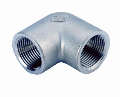 Vinkel 1/2" muffe-muffe. 90°. Maskinbearbejdet. Rustfri AISI 316