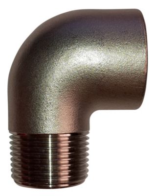 Vinkel 1/2" muffe-nippel. 90°. Maskinbearbejdet. Rustfri AISI 316