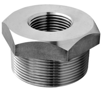 Nippelmuffe 1/4" x 1/8". Maskinbearbejdet. Rustfri AISI 316