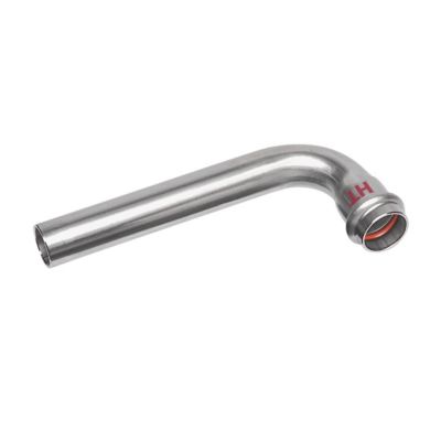 Nirosan Industry press bøjning 22 mm 90°. Med 1 muffe. Lang model. Rustfrit stål