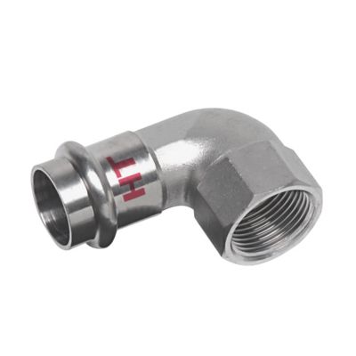 Nirosan Industry press vinkel 18 mm x 3/4" 90°. Muffe-muffe. Rustfrit stål