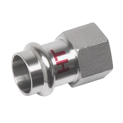 Nirosan Industry press overgang med muffe 22 mm x 3/4". Rustfrit stål