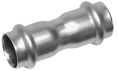 Nirosan press dobbeltmuffe 108 mm. Rustfrit/Syrefast stål. M-bakke