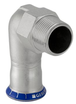 GEBERIT Mapress rustfri overgangsvinkel 28 mm x 1" 90° muffe-nippel