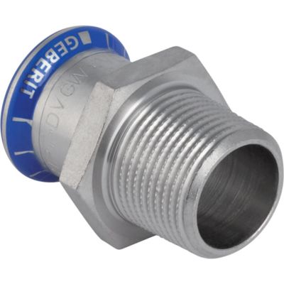 GEBERIT Mapress rustfri overgang med nippel 35 mm x 1"