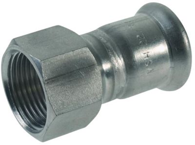 VSH XPress rustfri press overgang med muffe 22 mm x 1/2" M-bakke