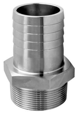 Slangenippel 1/2" x 17,0 mm. Rustfri AISI 316
