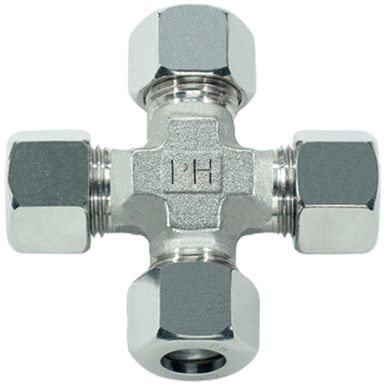 Skæreringsfitt. 8,0 mm Kryds Type L PN 315 DIN 2353, 1.4571