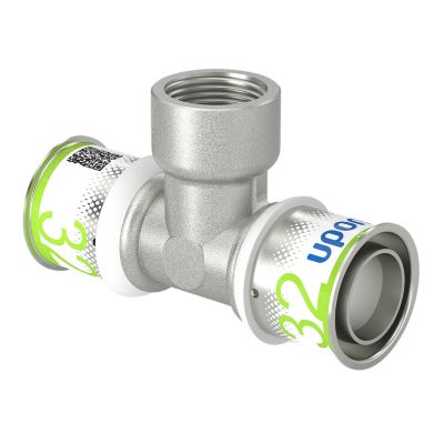 Uponor S-Press PLUS  t-stykke med muffe på afgrening 32 x 3/4" x 32 mm