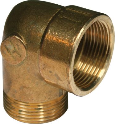 Altech vinkel 1/2", muffe/nippel. Messing