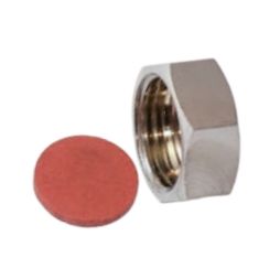 Altech slutmuffe med pakning 1/2". Forkromet messing