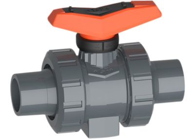 GF PVC kuglehane 32 mm med klæbestudse