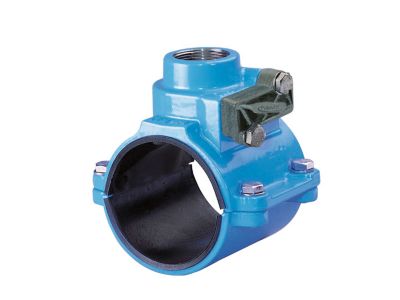 Hawle HAKU anboringsbøjle med spærre 160 mm x 1.1/2". PN16. A4 bolte. Duktiljern