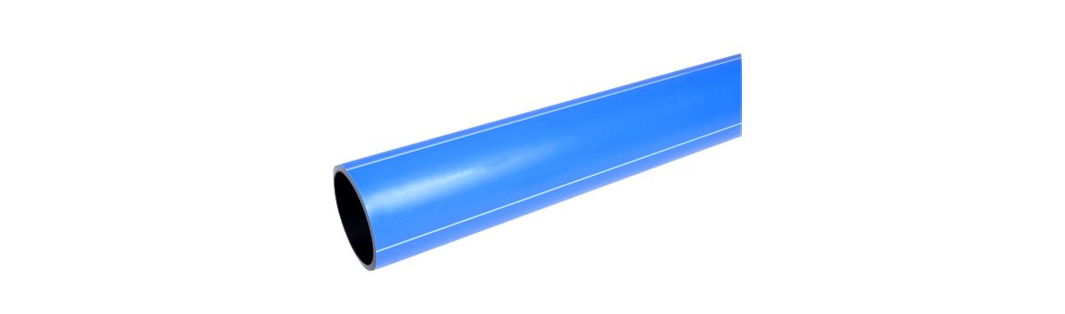 Wavin SafeTech PE rør 125 x 4,8 mm. PN6. PE100-SDR26 med blå kappe. 12 ...