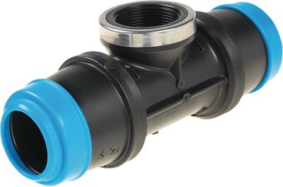 Hawle Delrin tee 32 mm x 1". PN16. POM
