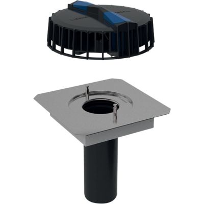 GEBERIT Pluvia tagbrønd 25l/s m/tilslutningsstik t/rende