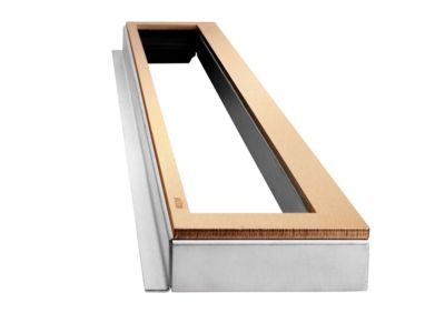 Unidrain HighLine ramme 700 mm, H 25 mm. Rustfrit stål/Kobber