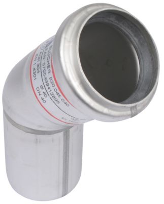 Blücher EuroPipe bøjning 45°. 40 mm. Rustfrit stål