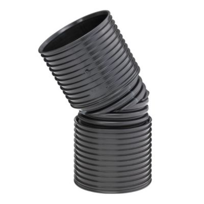 Uponor IQ bøjning 30°, 284mm, DN250, sort PP SN8 med 2 muffer
