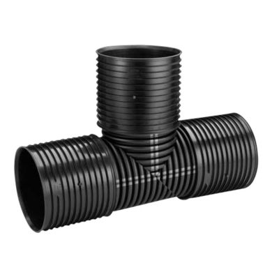 Uponor IQ grenrør 90°, 338/338mm, sort PP SN8