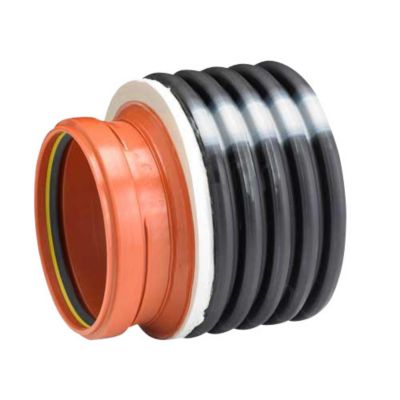 Uponor IQ reduktion 338-160mm for glat rør, sort PP SN8