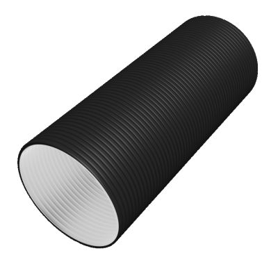 VOTEC PEHD-spiralrør SN8 DN2000 uden muffe. Ø2250/2000mm. 1 mtr.