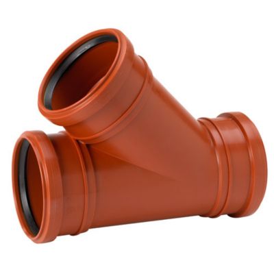 Uponor PP grenrør 45° 160/160mm, med 3 muffer