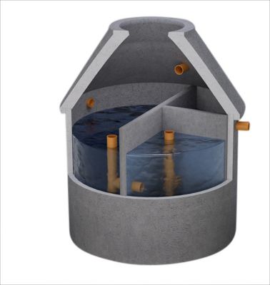 Watersystems bundfældningsbiotank beton tryknedsivning. Ebara Best2 A15 5PE 5,0m3