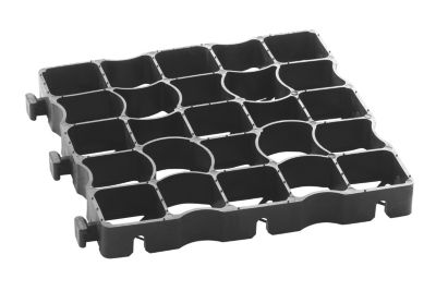 Ecoraster E-40 græsarmering 33x33x4cm. Sort. LDPE. 1stk=12blokke=1,33m2