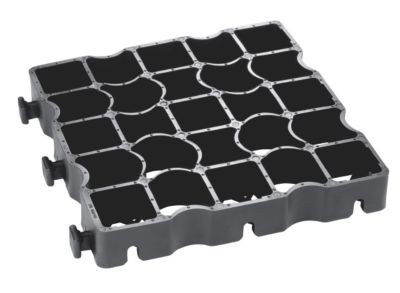 Ecoraster  E-50 græsarmering 33x33x5 cm. Sort. LDPE. 1stk=12blokke=1,33m2
