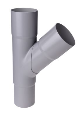 Plastmo grenrør, 90 mm, 75 grader, grå