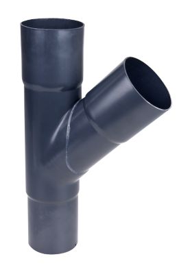 Plastmo grenrør, 75 mm, 75 grader, grafit