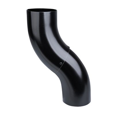 Plastmo stål nedførsel 75 mm. Sort