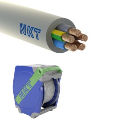 NKT Noiklx Installationskabel 5G6 90°. 130mtr. Qaddy. Lysegrå. Halogenfri