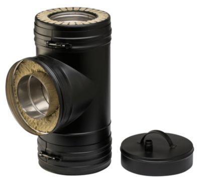 Metalbestos Wood 150/250mm t-stykke 90° med renseprop