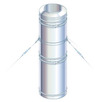 Metalbestos 200mm bardunsæt med 10 mtr. Wire  (Multi25, Multi50)