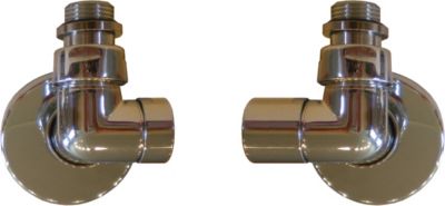 Kriss Corner Manuel ventilsæt, vinkelløbende med 1/2" tilslutningsrør & rosetter. Krom