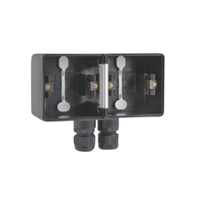 Niko Underlag 2-modul, 2x M20, IP55, sort