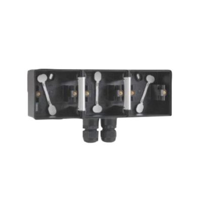 Niko Underlag 3-modul, 2x M20, IP55, sort