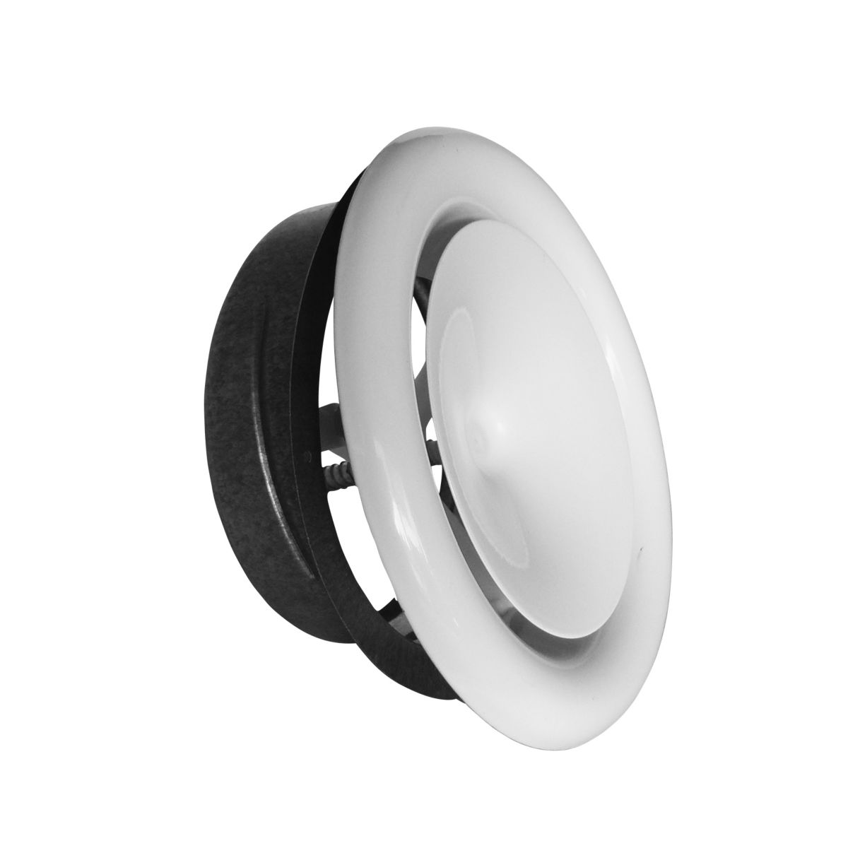 Altech indblæsningventil Ø100mm inkl.ramme. RAL 9010 - Brødrene Dahl