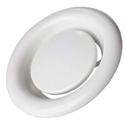 Altech udsugningsventil Ø100 mm inkl.ramme. RAL 9010